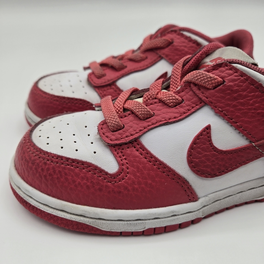 Nike Dunk Low Archaeo Reddish Pink White Unisex Toddler Size 10C DC9562-111 - Picture 3 of 14